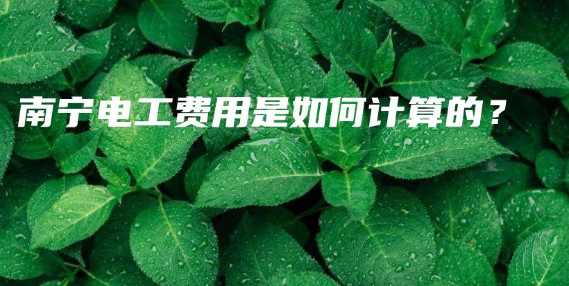 南寧電工費(fèi)用是如何計(jì)算的？插圖